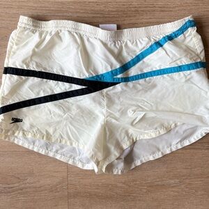 Men’s Speedo White, Blue and Black Swim Shorts